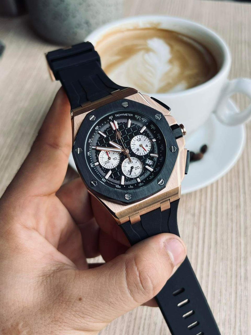Audemars Piguet Royal Oak Rose Gold Chronograph Black Dial