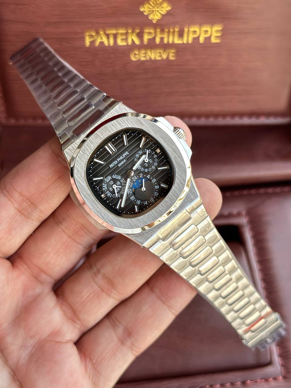 patek phillipe moon phase automatic black