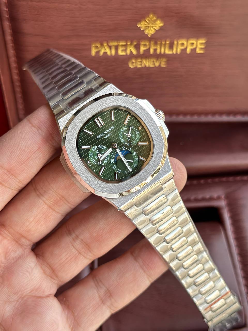 patek phillipe moon phase automatic green