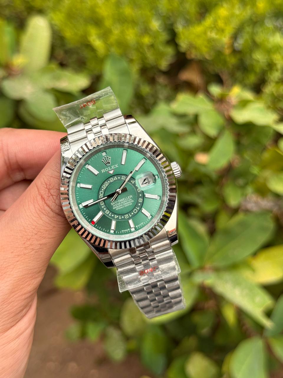 Rolex sky dweller green automatic